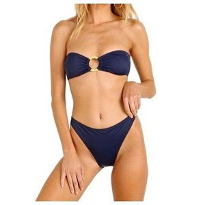 SOLID & STRIPED Women The Tati Top Bottom 2-Piece Bikini Set Sz XL Navy NWT 0097